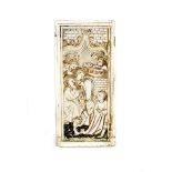 “Entrada de Jesús en Jerusalén” Placa de marfil tallado, policromado y dorado. Francia, S. XV