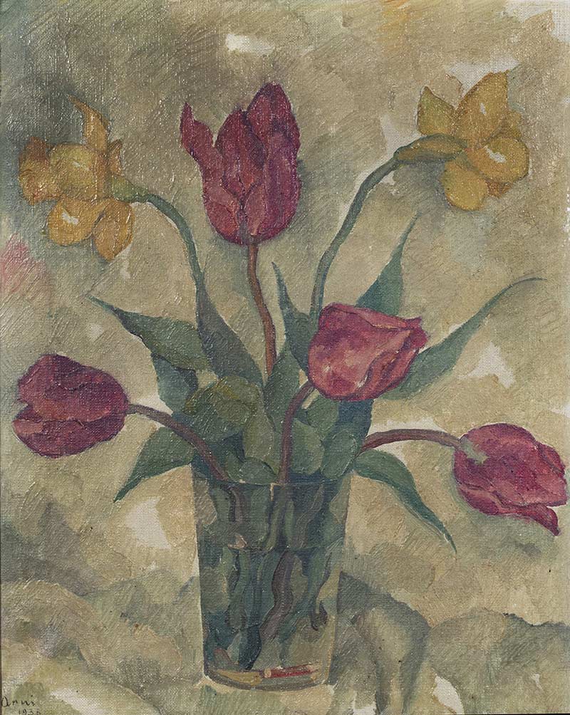 S.XX Jarrón de flores, 1936 Óleo sobre lienzo. 40 x 32 cm. Firmado y fechado áng.inf.izq.