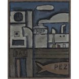 WALTER DELIOTTI (Montevideo, 1925) Composición constructiva Óleo sobre tela y madera. 25 x 20 cm.