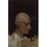 JOSÉ JIMÉNEZ ARANDA (Sevilla, 1837-1903) Estudio de cabeza masculina Óleo sobre tabla 16,5 x 10,5 cm