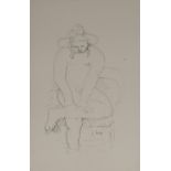 GINÉS PARRA (Zurgena, Almería, 1895 - París, 1960) Desnudo femenino en una silla Tinta sobre