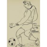 BENJAMÍN PALENCIA (Barrax, Albacete, 1894 - Madrid, 1980) Futbolista, 1976 Rotulador negro. 30 x