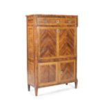 Bureau á abattant Carlos IV en madera de palo de rosa, palosanto y marquetería. Trabajo francés, ff.