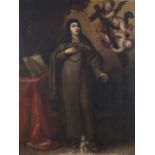 ESCUELA ESPAÑOLA, ÚLTIMO TERCIO DEL SIGLO XVII Santa Teresa de Jesús Óleo sobre lienzo. 162 x 126