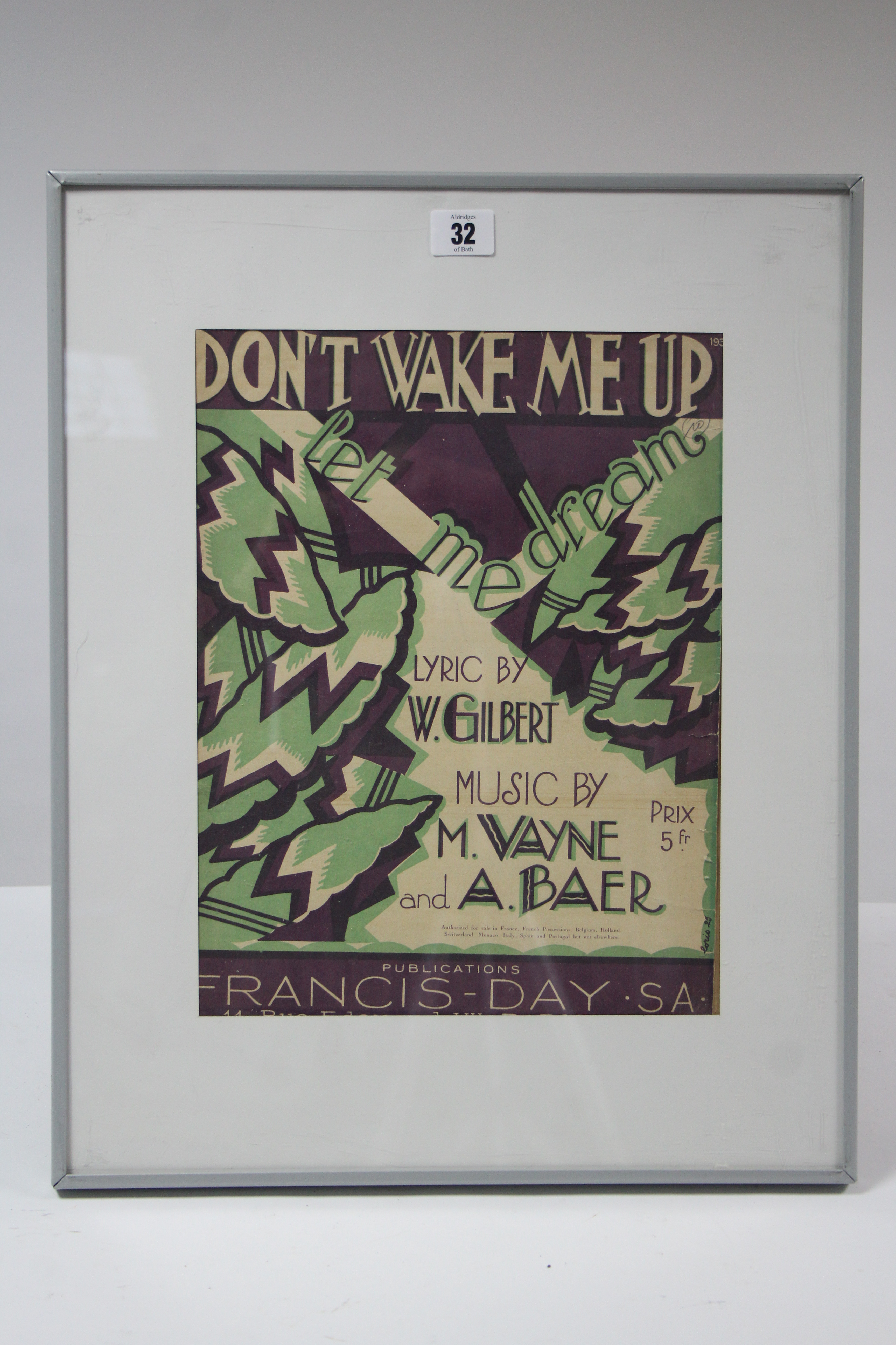 Six various coloured song sheet front pages, in matching glazed frames. - Image 6 of 6