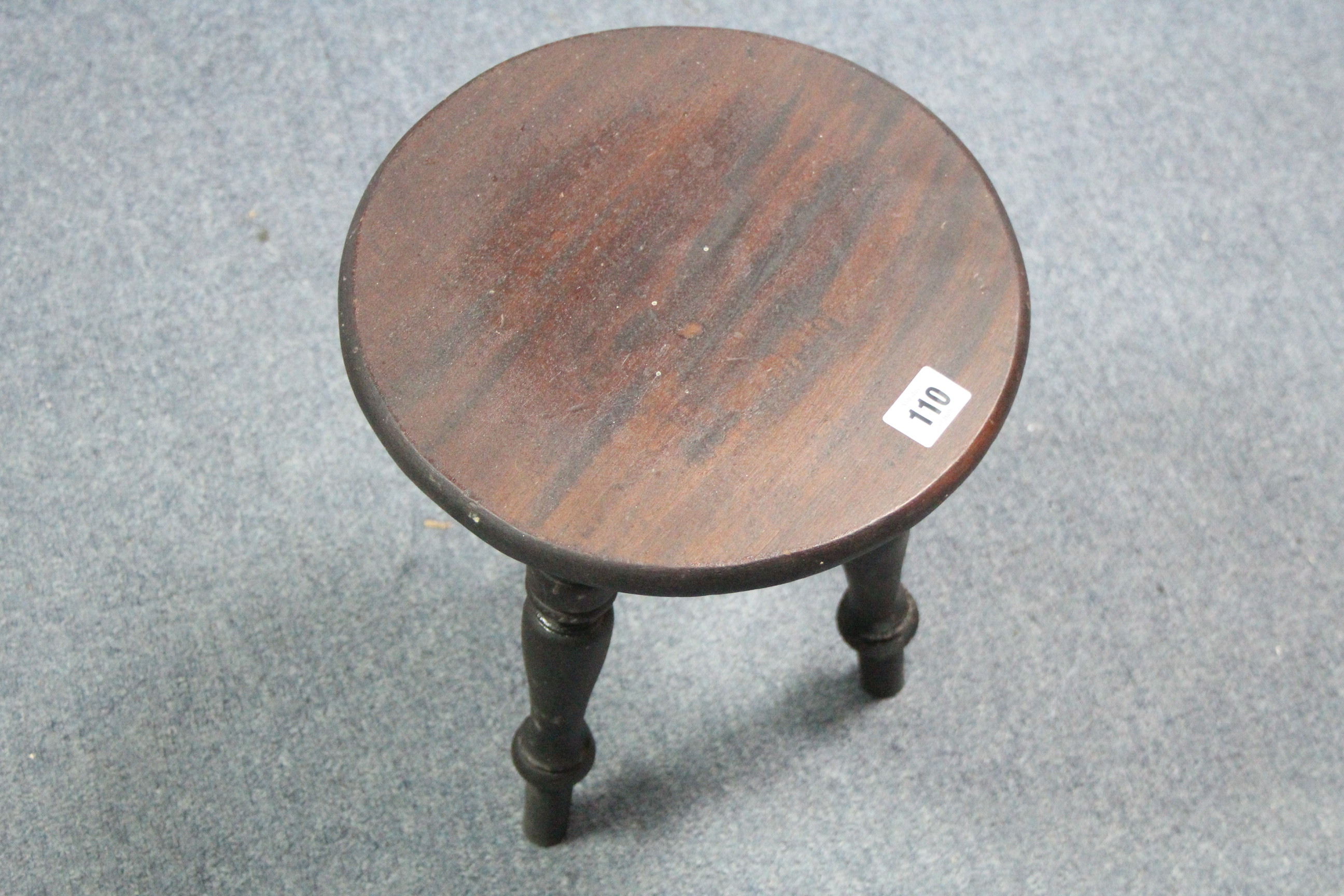 A mahogany milking stool on three turned legs together with three occasional chairs & stool; & - Image 2 of 13