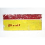 A mid-20th century painted aluminium rectangular sign “Shell”, 29½” x 70¼”.