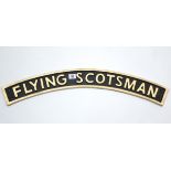 A reproduction painted cast-iron sign “FLYING SCOTSMAN”, 28¼” long.
