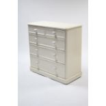 A Victorian white painted pine small chest fitted two short & three long graduated drawers with