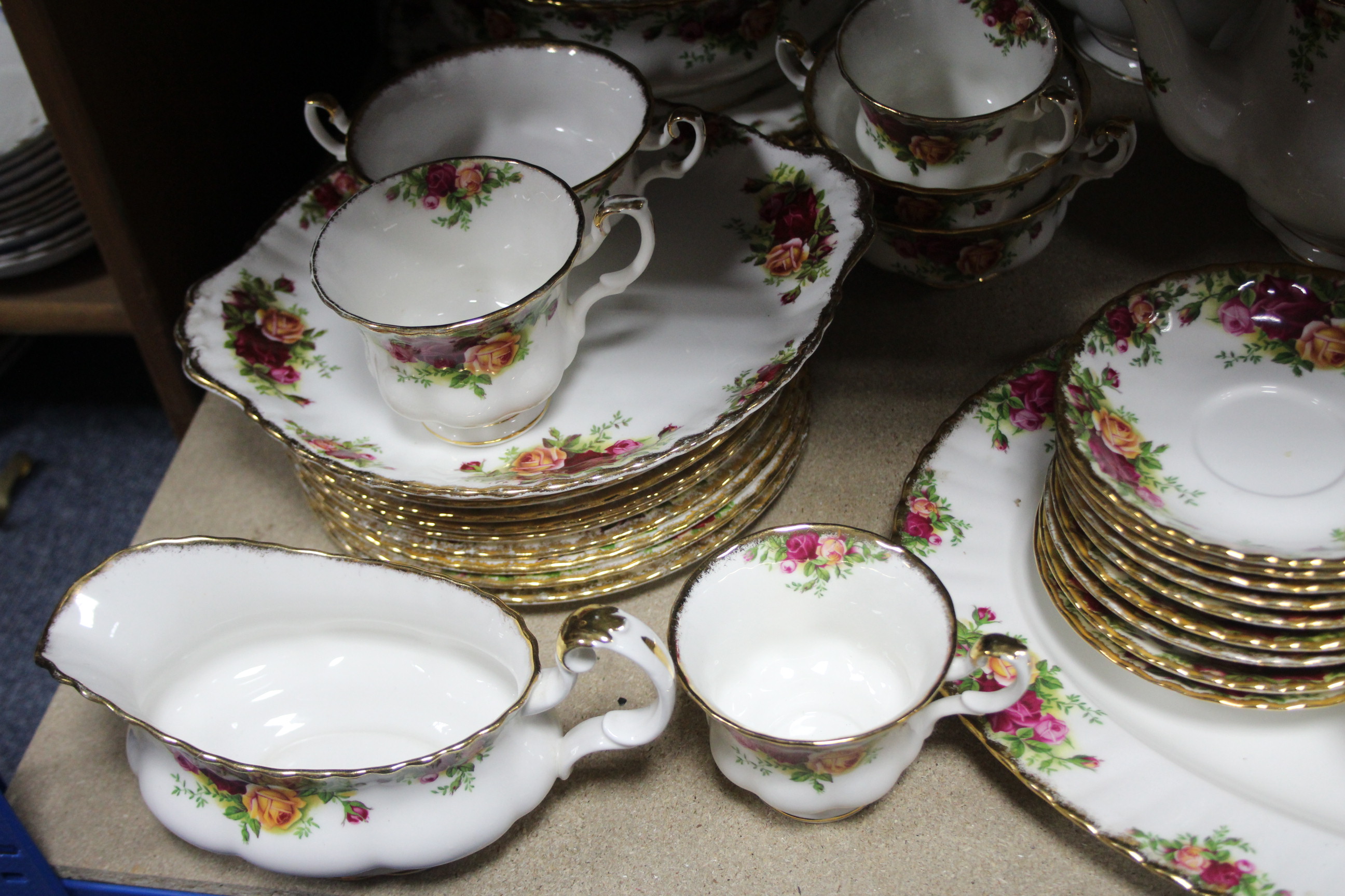 A Royal Albert “Old Country Roses” pattern sixty-three piece part dinner, tea & coffee service. - Image 5 of 7