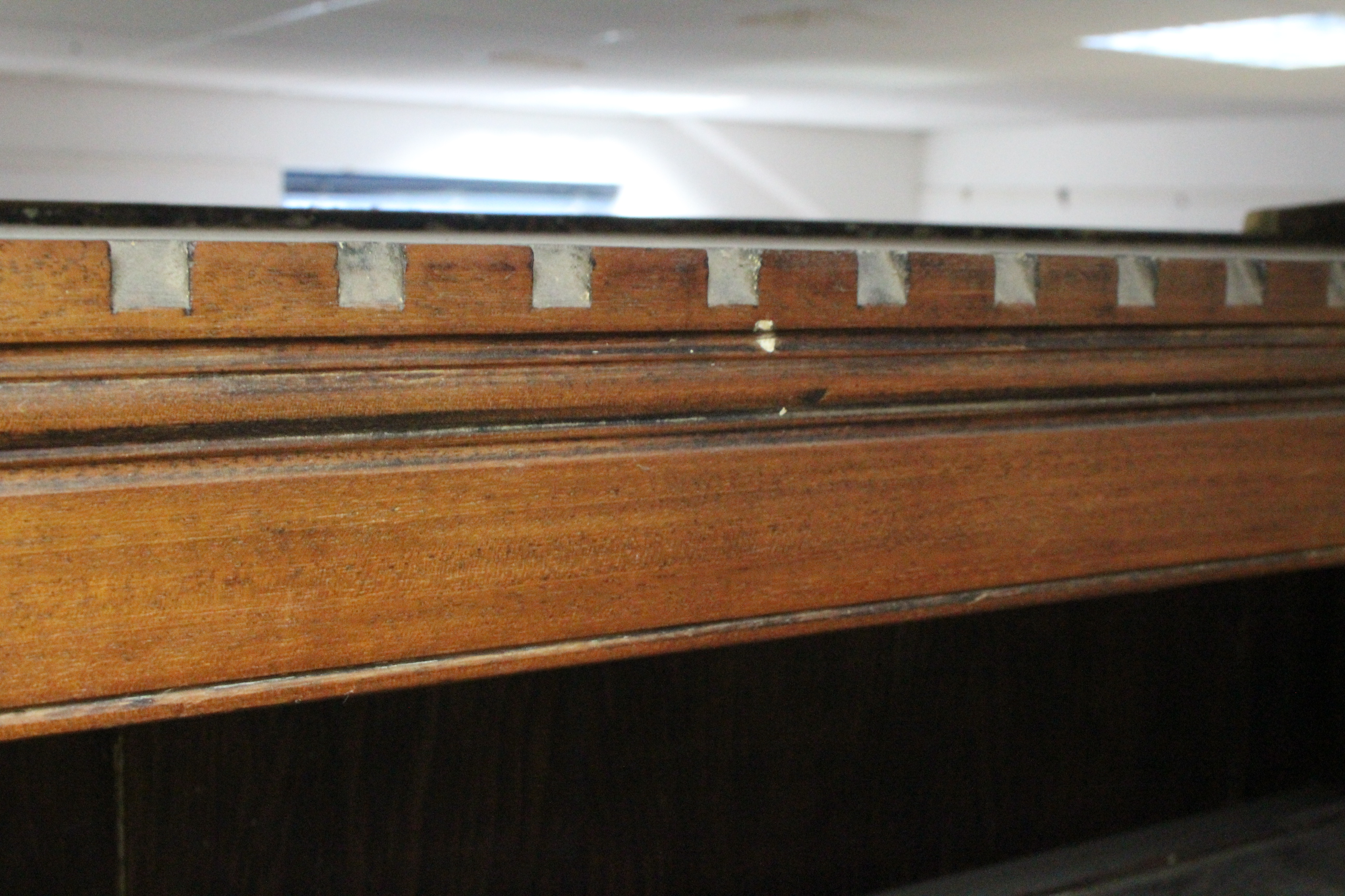 A Victorian aesthetic-style bookcase section, the upper part fitted three shelves, a further two - Image 3 of 7