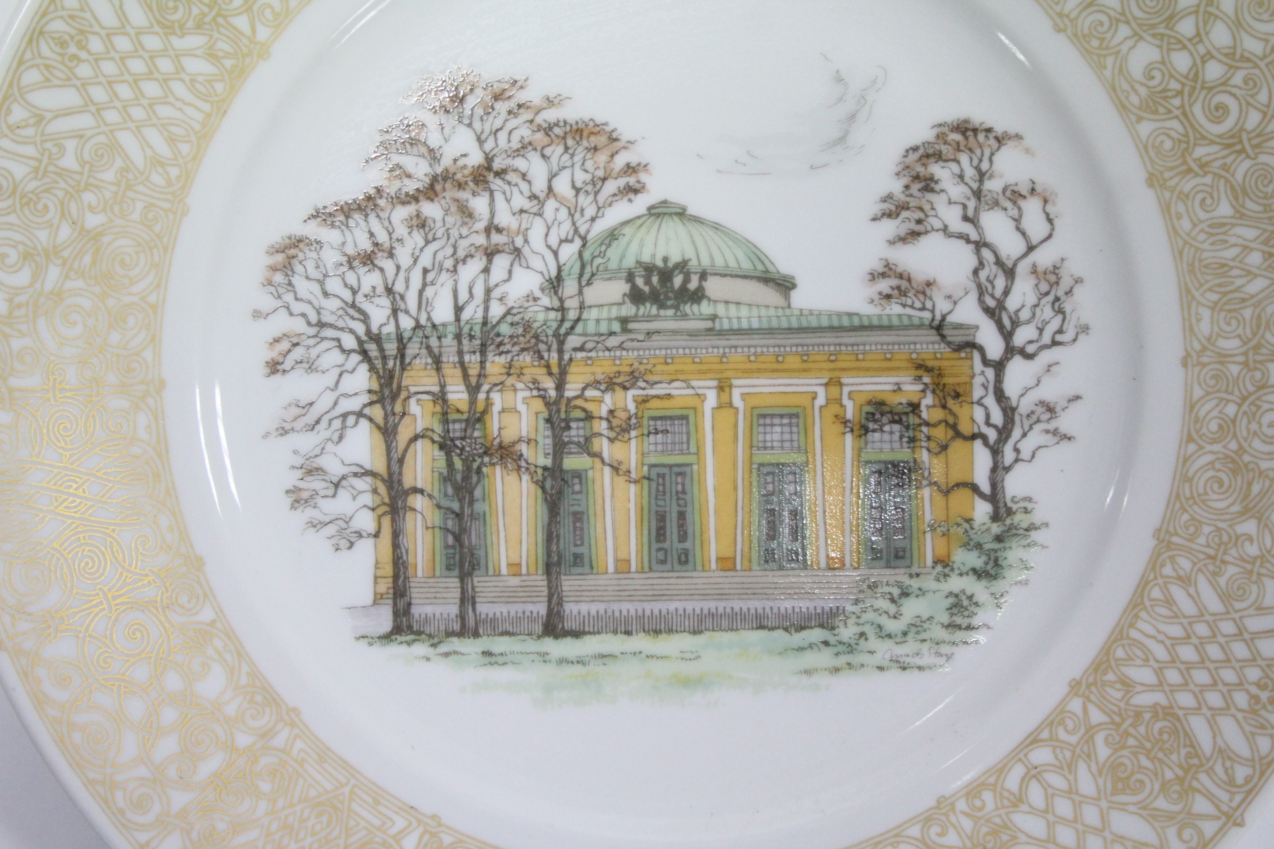 A set of twelve Royal Copenhagen porcelain “Portraits of Old Copenhagen” plates; 10½” diam. - Image 5 of 15