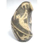 ANNA CHEYNE; a contemporary studio pottery sculpture titled: “Pilgrim Pebble No. 7”; 16½” high.