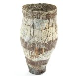 EWEN HENDERSON (1934-2000). A large studio pottery round tapered vase with a rough “Volcanic”