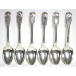Six George IV & William IV Fiddle, Shell, & Thread pattern dessert spoons; London 1826 (2), 1827 (