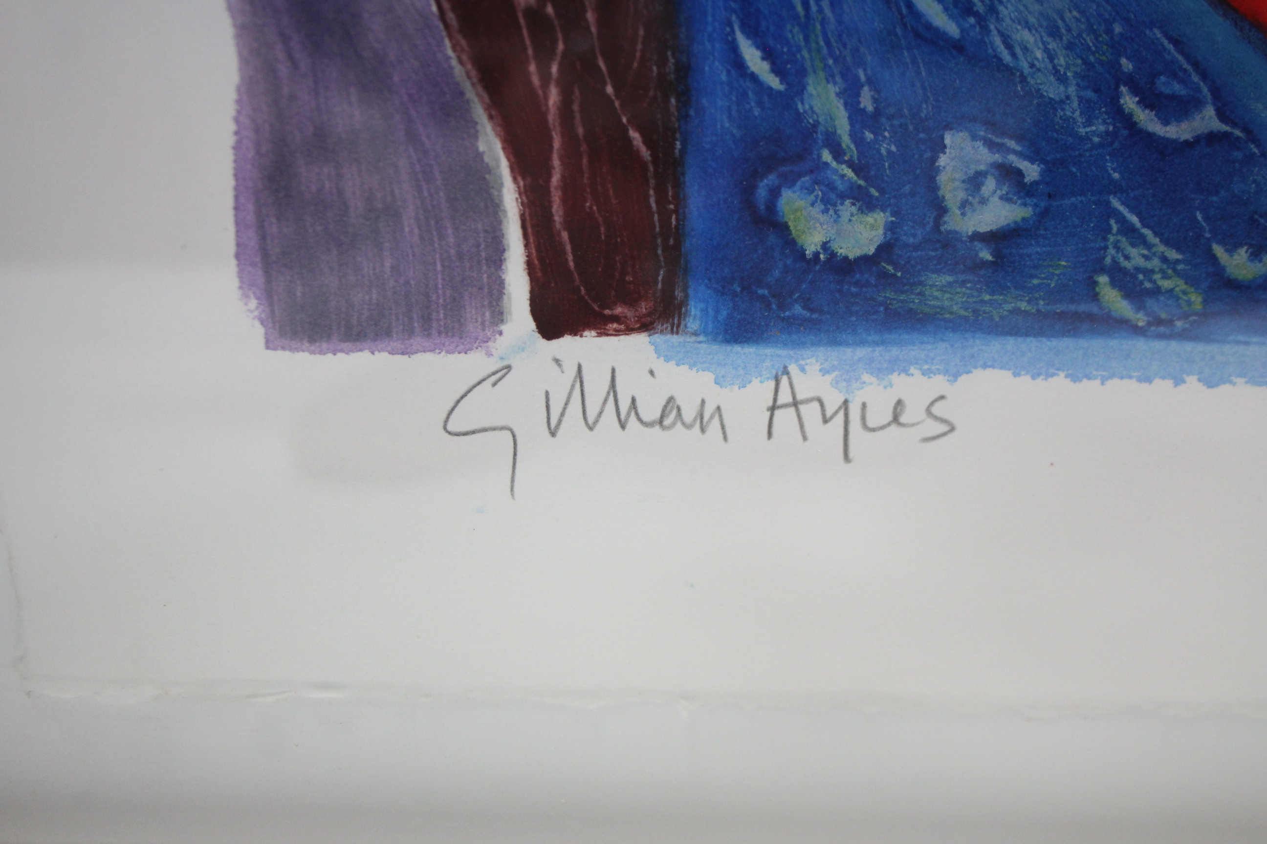 AYRES, Gillian (Born 1930) Abstract study in bright colours; screenprint with embossing; signed in - Image 2 of 4