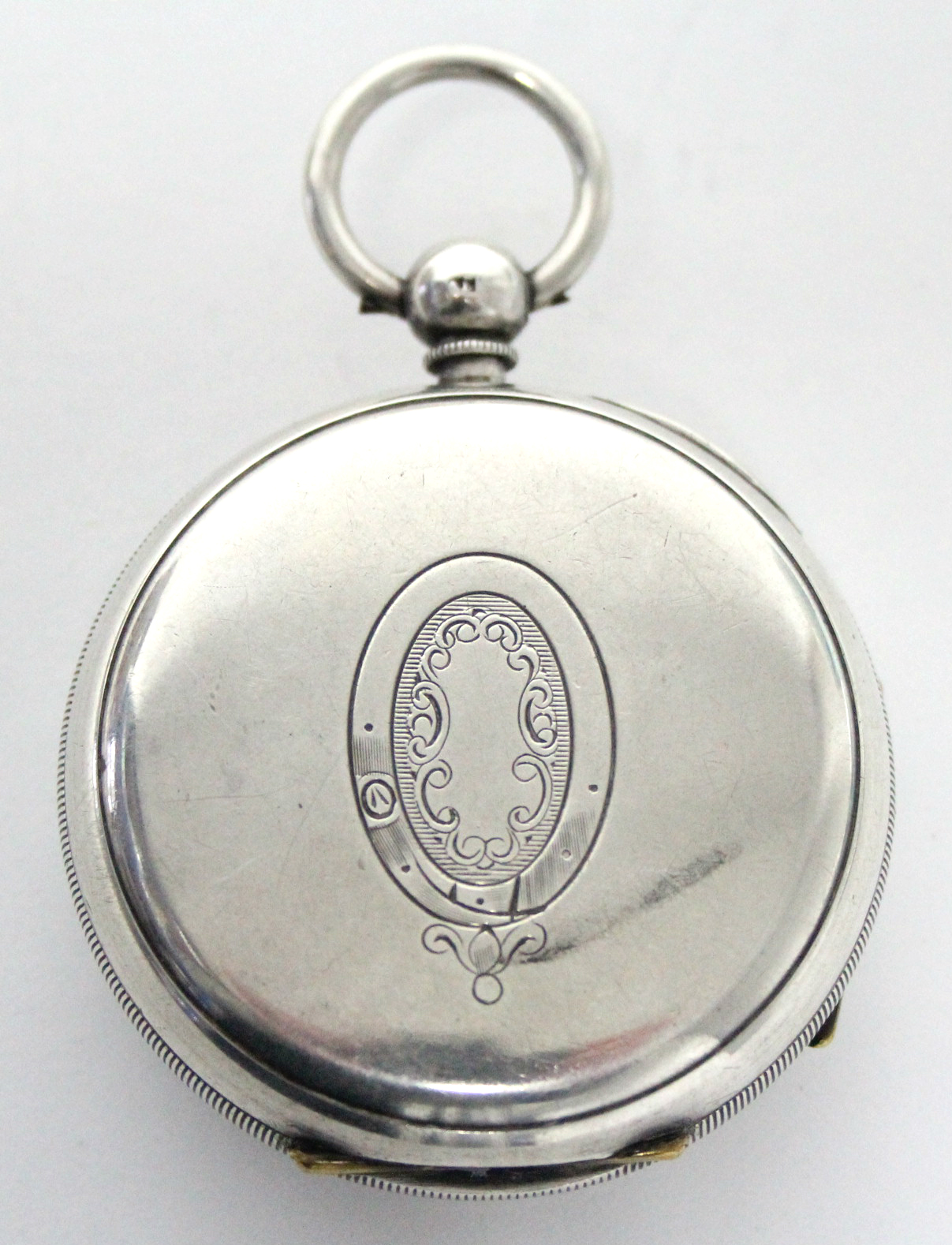 A Victorian silver cased open-face gent’s pocket watch with verge movement, the white enamel dial - Image 8 of 8