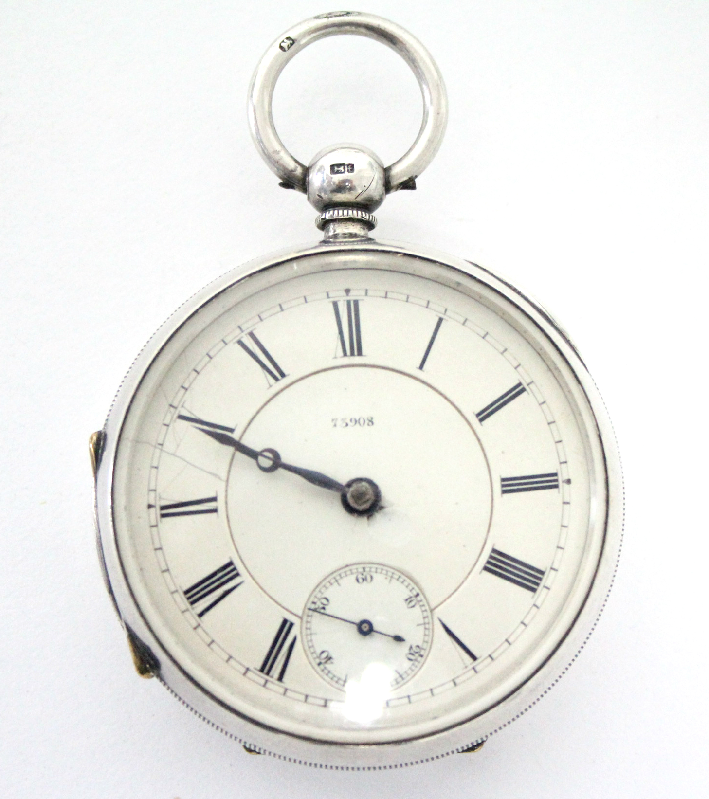 A Victorian silver cased open-face gent’s pocket watch with verge movement, the white enamel dial