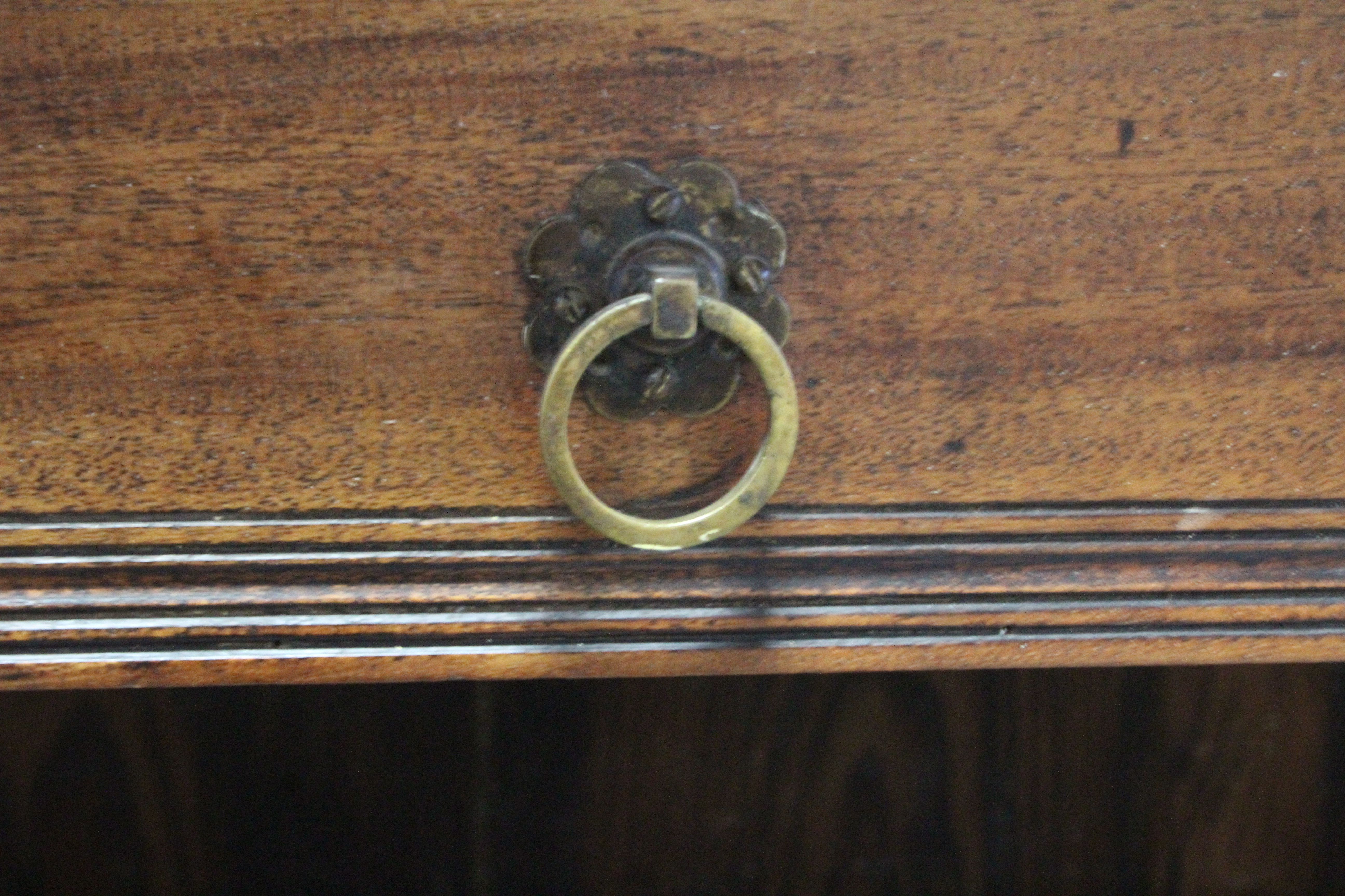 A Victorian aesthetic-style bookcase section, the upper part fitted three shelves, a further two - Image 5 of 7