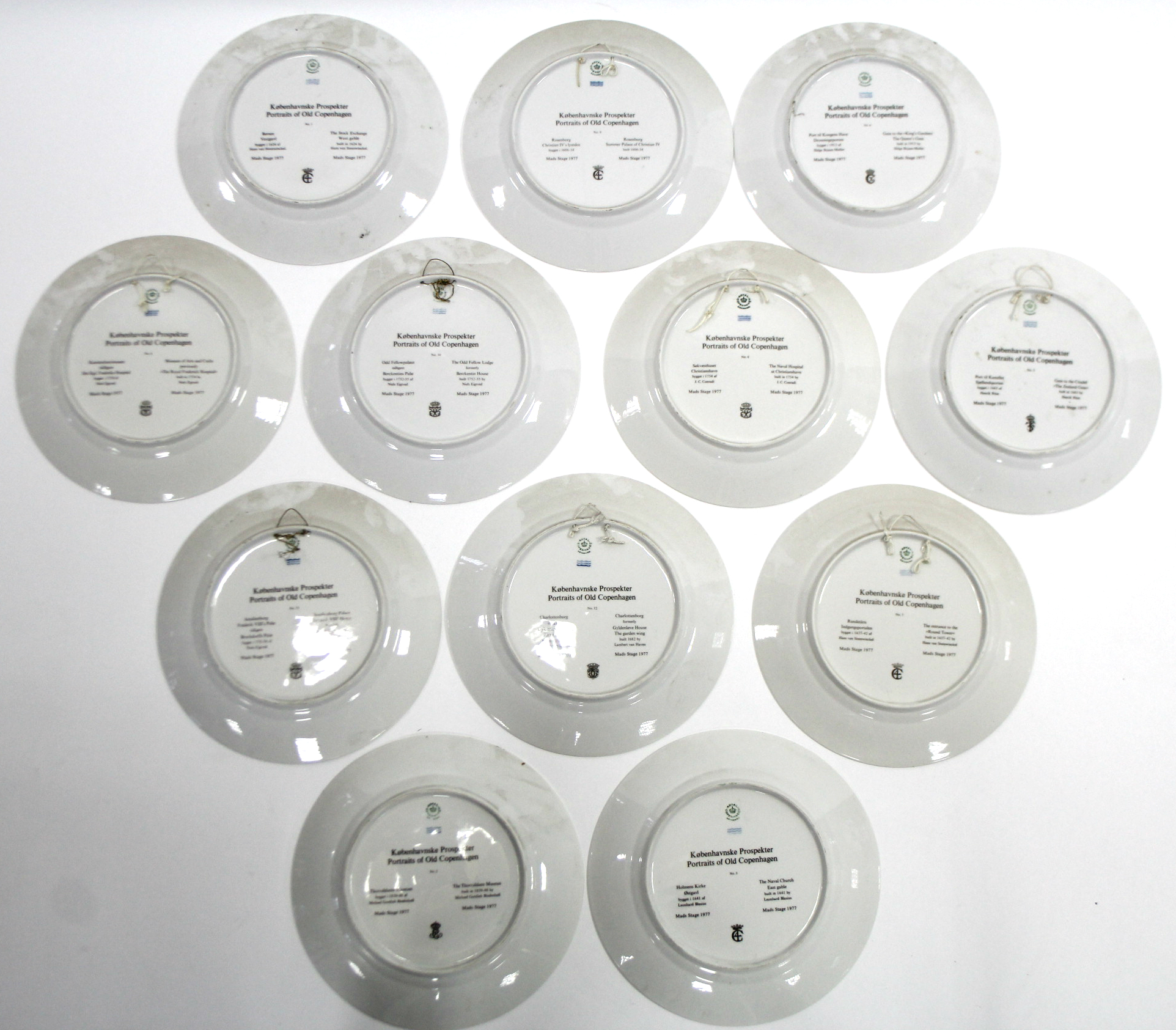 A set of twelve Royal Copenhagen porcelain “Portraits of Old Copenhagen” plates; 10½” diam. - Image 15 of 15