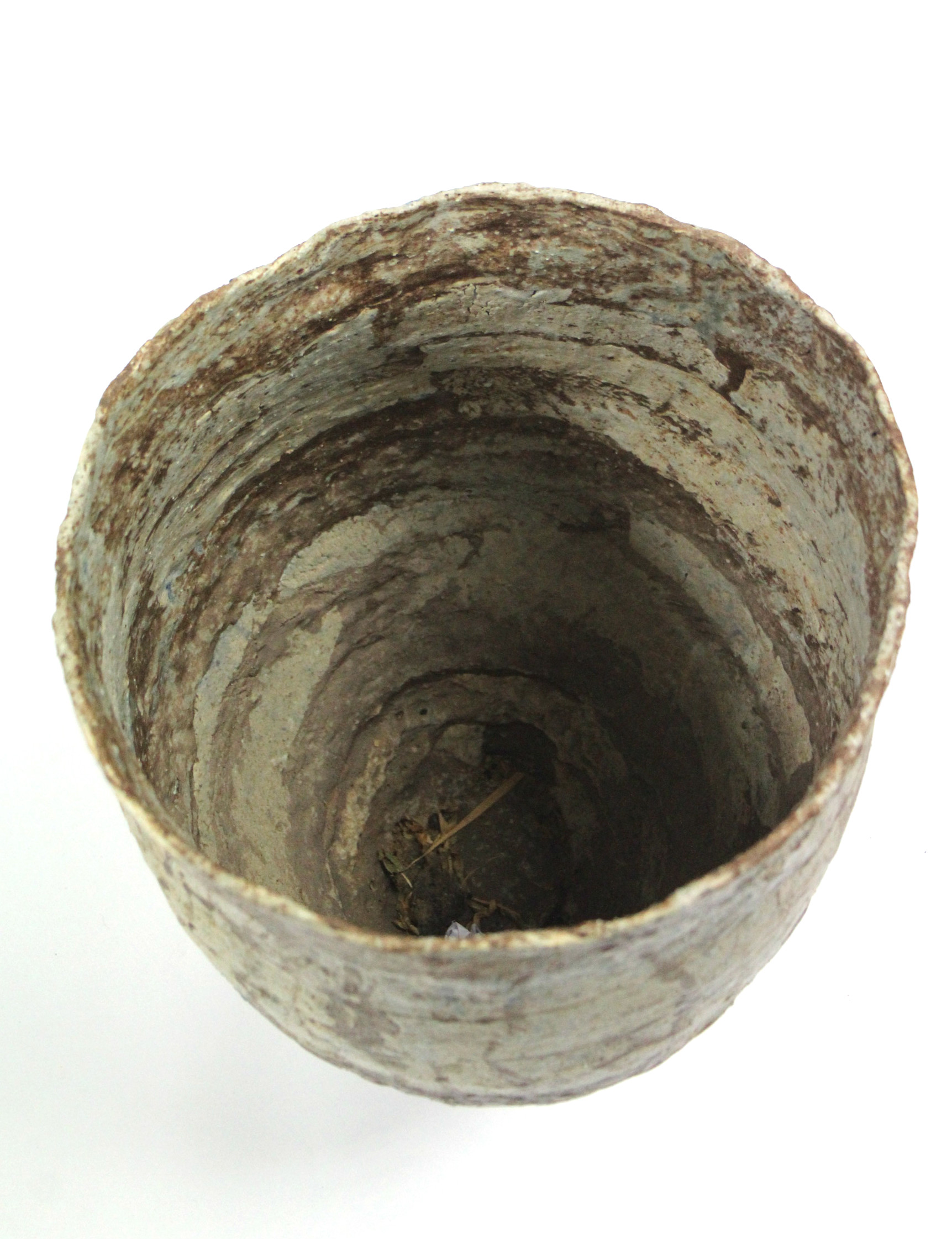 EWEN HENDERSON (1934-2000). A large studio pottery round tapered vase with a rough “Volcanic” - Image 3 of 5
