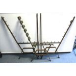A set of three cast-iron garden bench supports, 38” high.