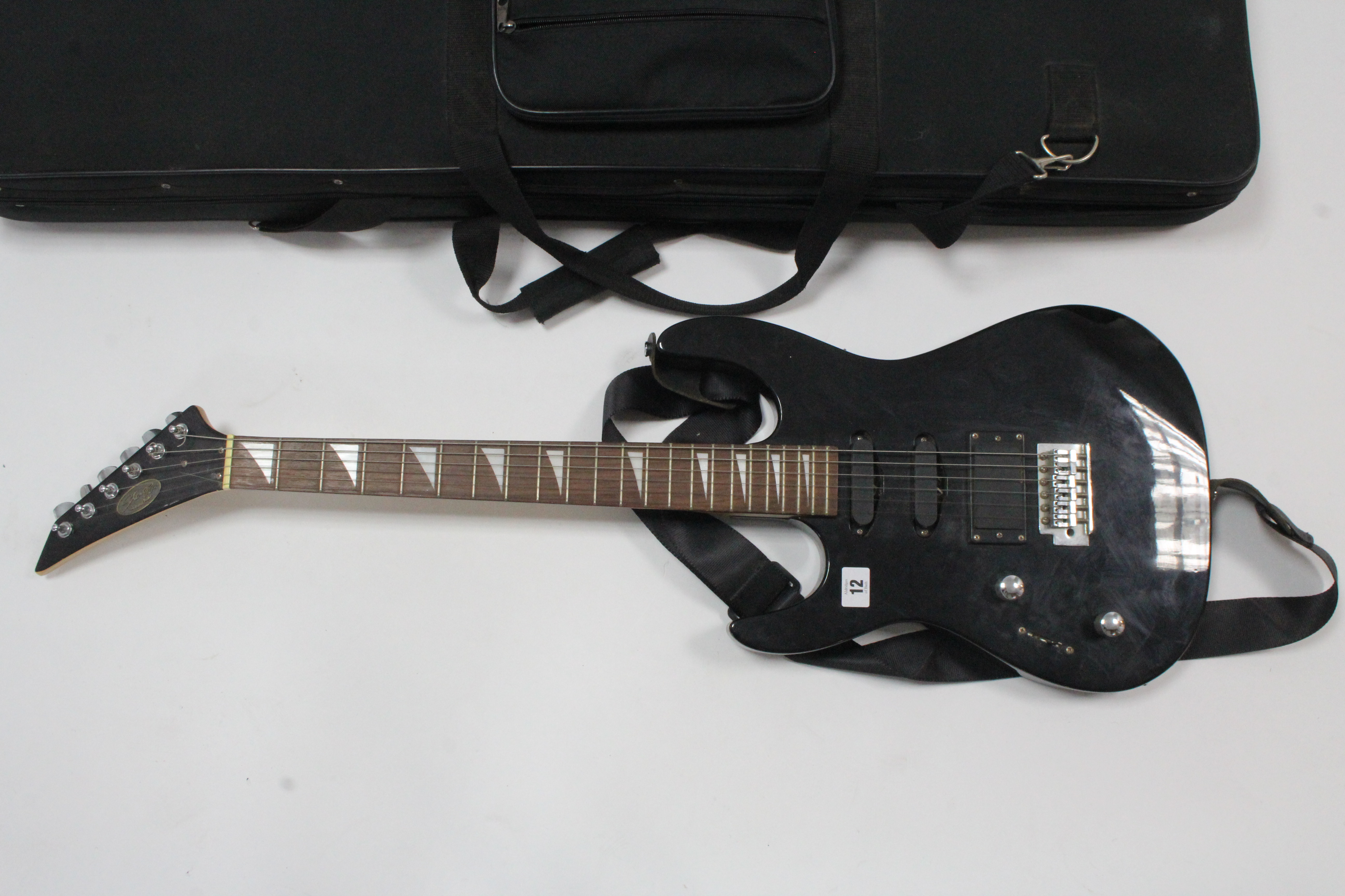 A Stagg (black) six-string electric guitar, with case. - Image 2 of 4