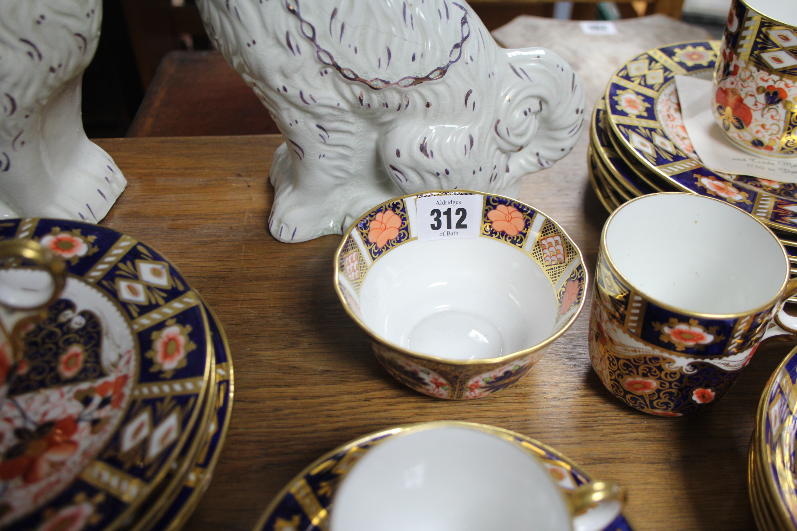 An Imari pattern matched thirty-one piece part tea & coffee service; a pair of Staffordshire pottery - Image 2 of 2