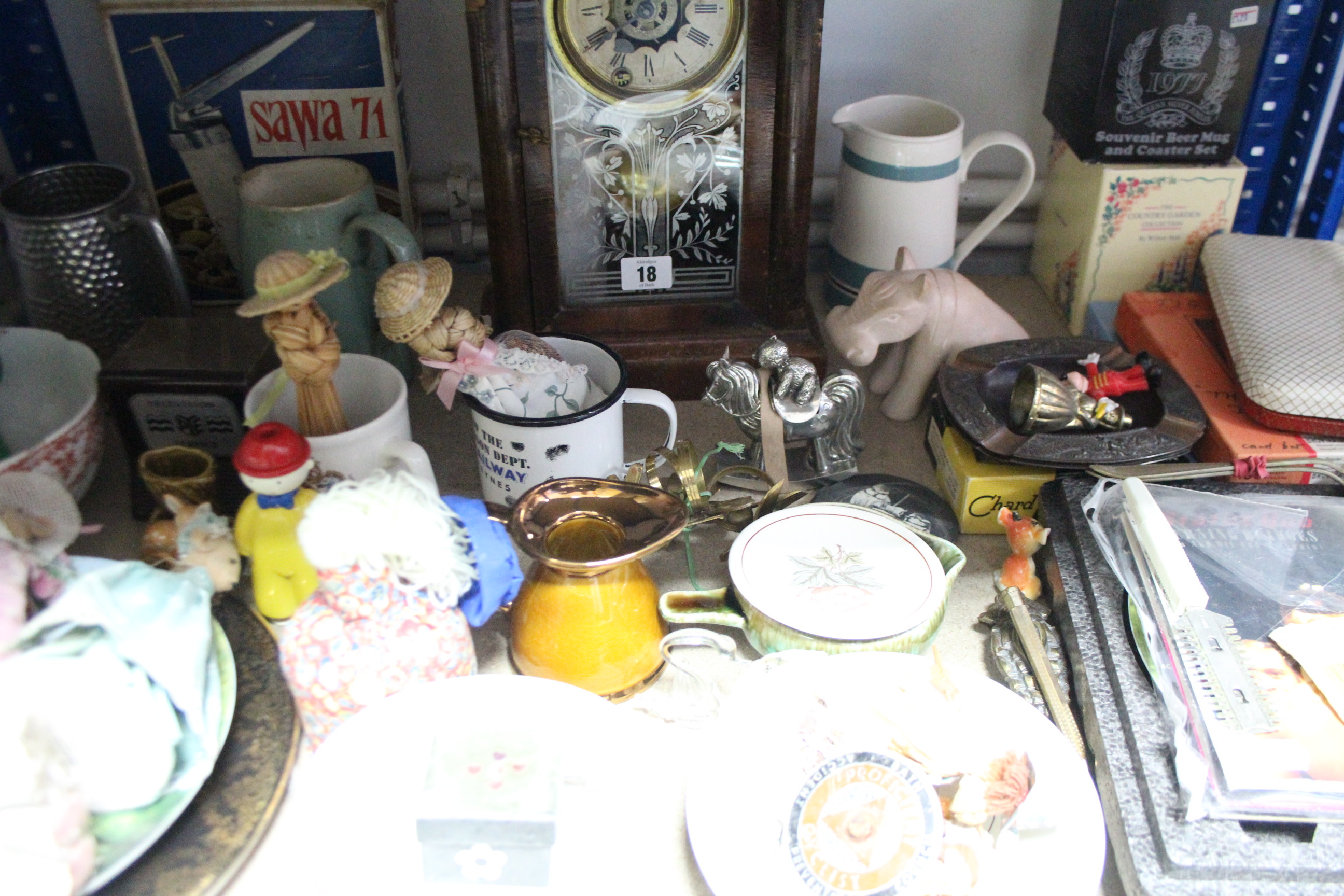 An early 20th century Ansonia Clock Co. mantel clock, 16” high; together with various decorative