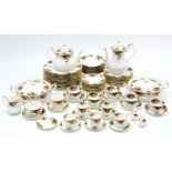 A Royal Albert “Old Country Roses” pattern extensive eighty-three piece part dinner, tea, & coffee