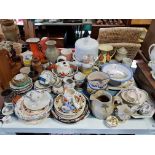 Various items of decorative china & pottery (part w.a.f.).