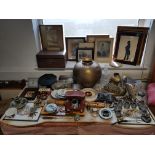 Various decorative pictures; various items of metalware; platedware; & sundry other items.