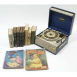 A Dansette “popular” portable record player; & various children’s books.