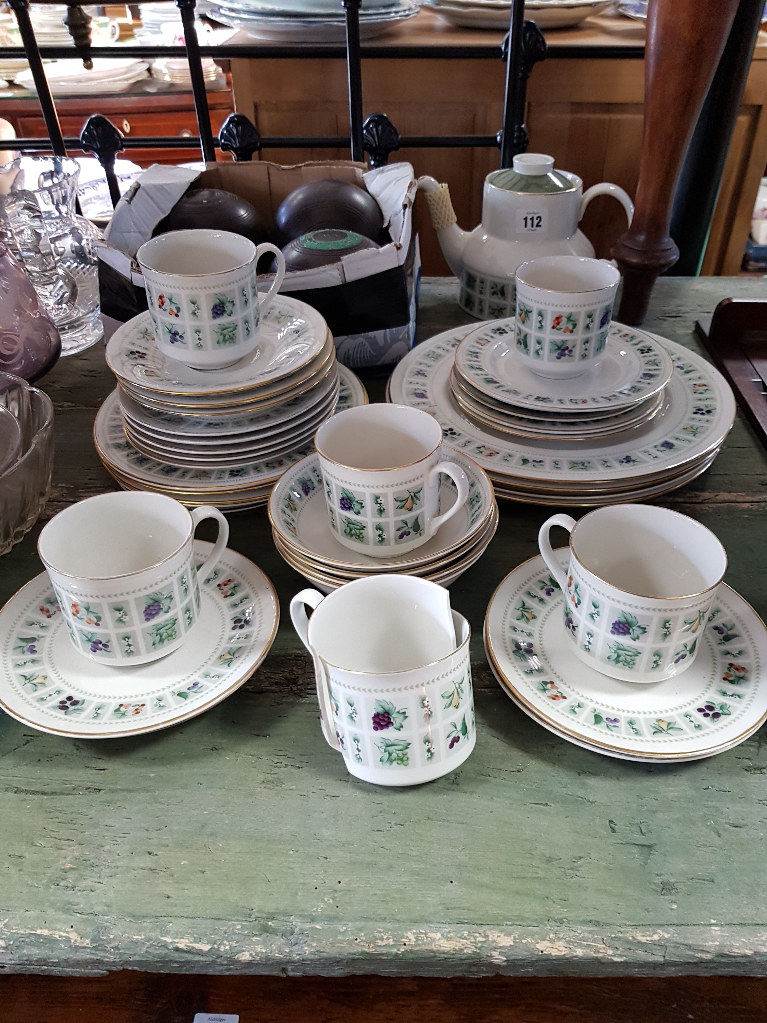 A Royal Doulton china “Tapestry” pattern thirty-seven piece part dinner & coffee service; & a set of