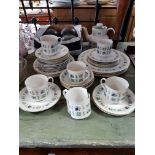 A Royal Doulton china “Tapestry” pattern thirty-seven piece part dinner & coffee service; & a set of