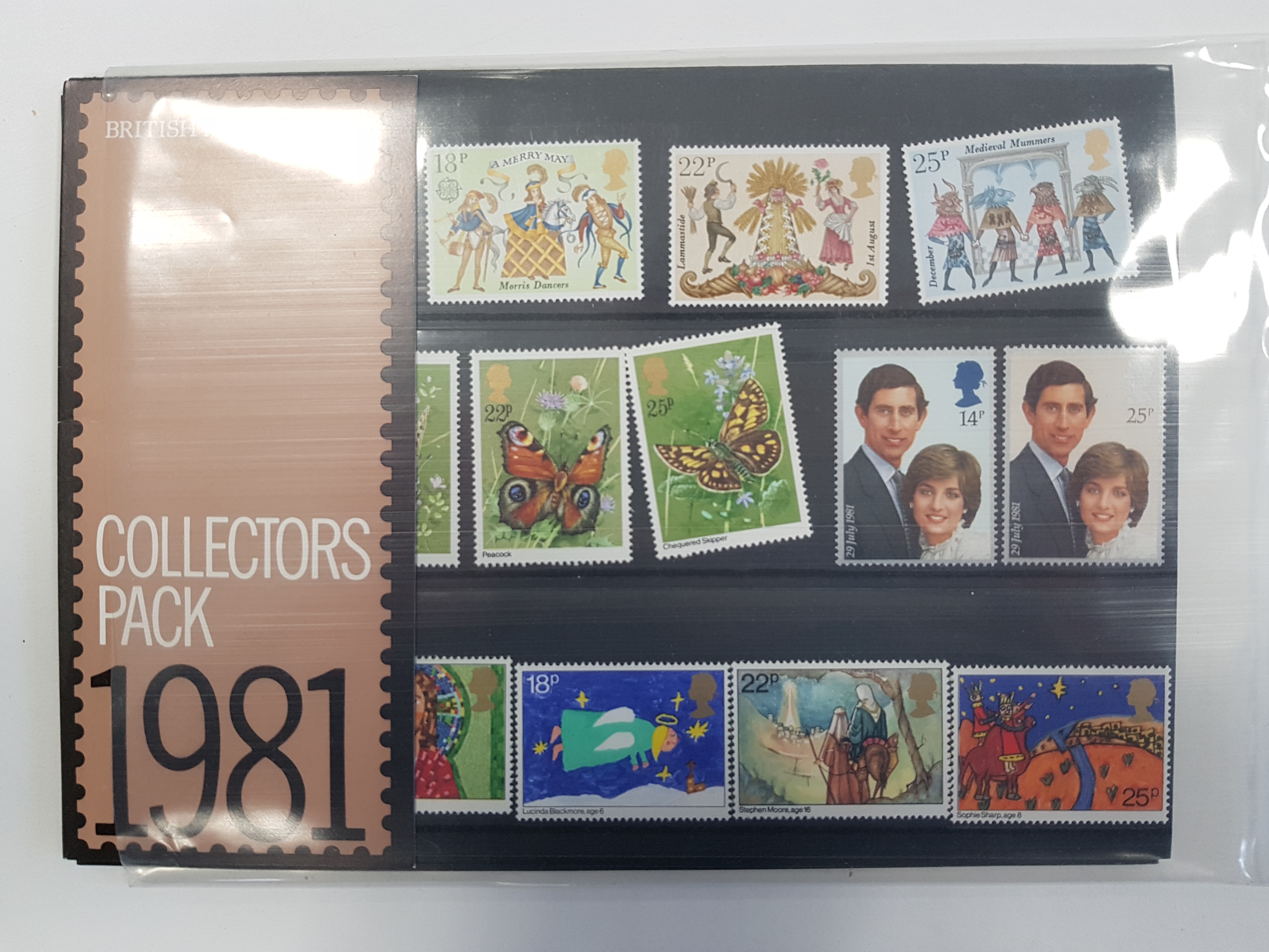 Seven Royal Mail “Collector’s Packs” of mint stamps, 1975-81; various other commemorative packs,