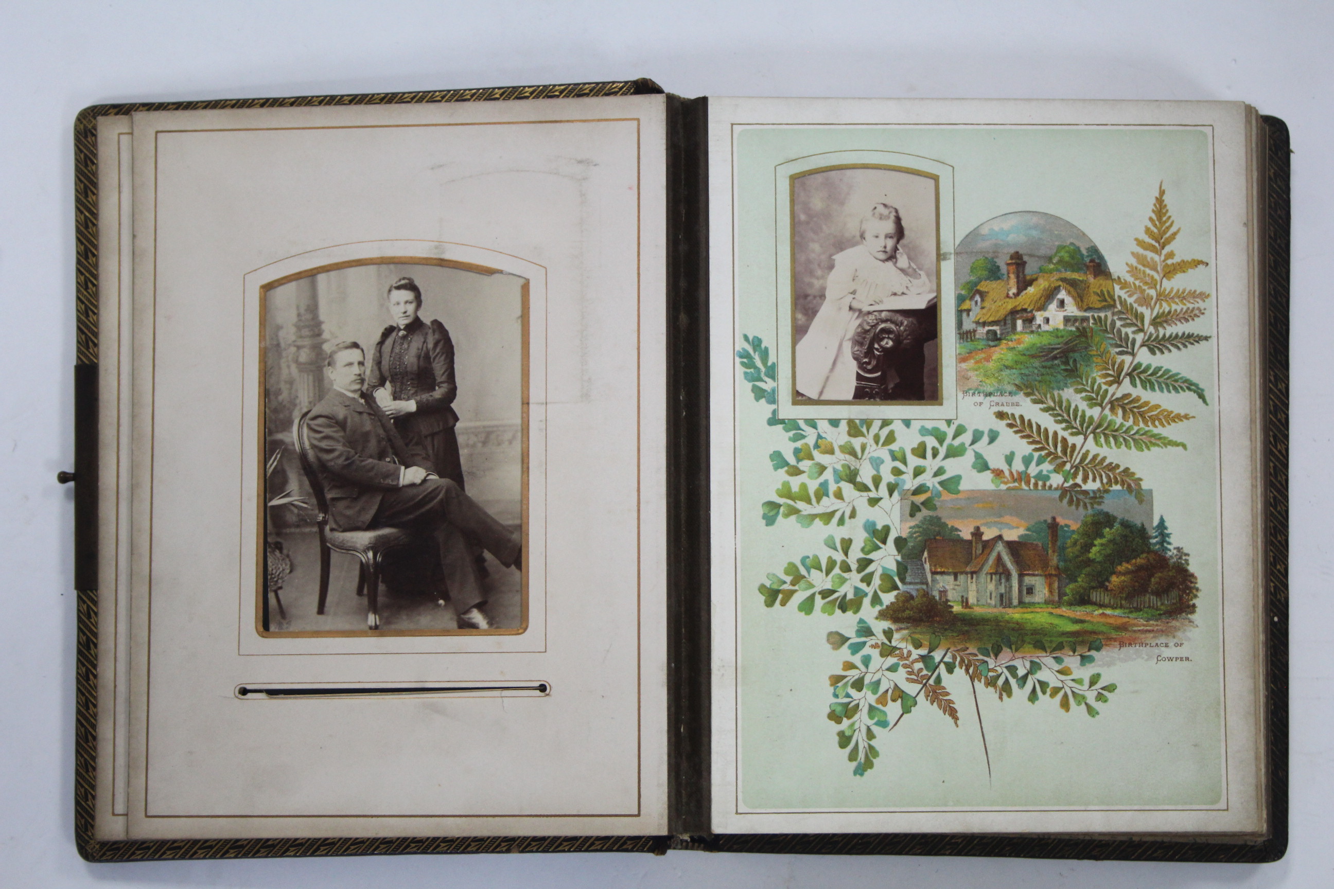 A Victorian leather-bound family photograph album containing forty-six black & white carte-de-visite - Image 5 of 9