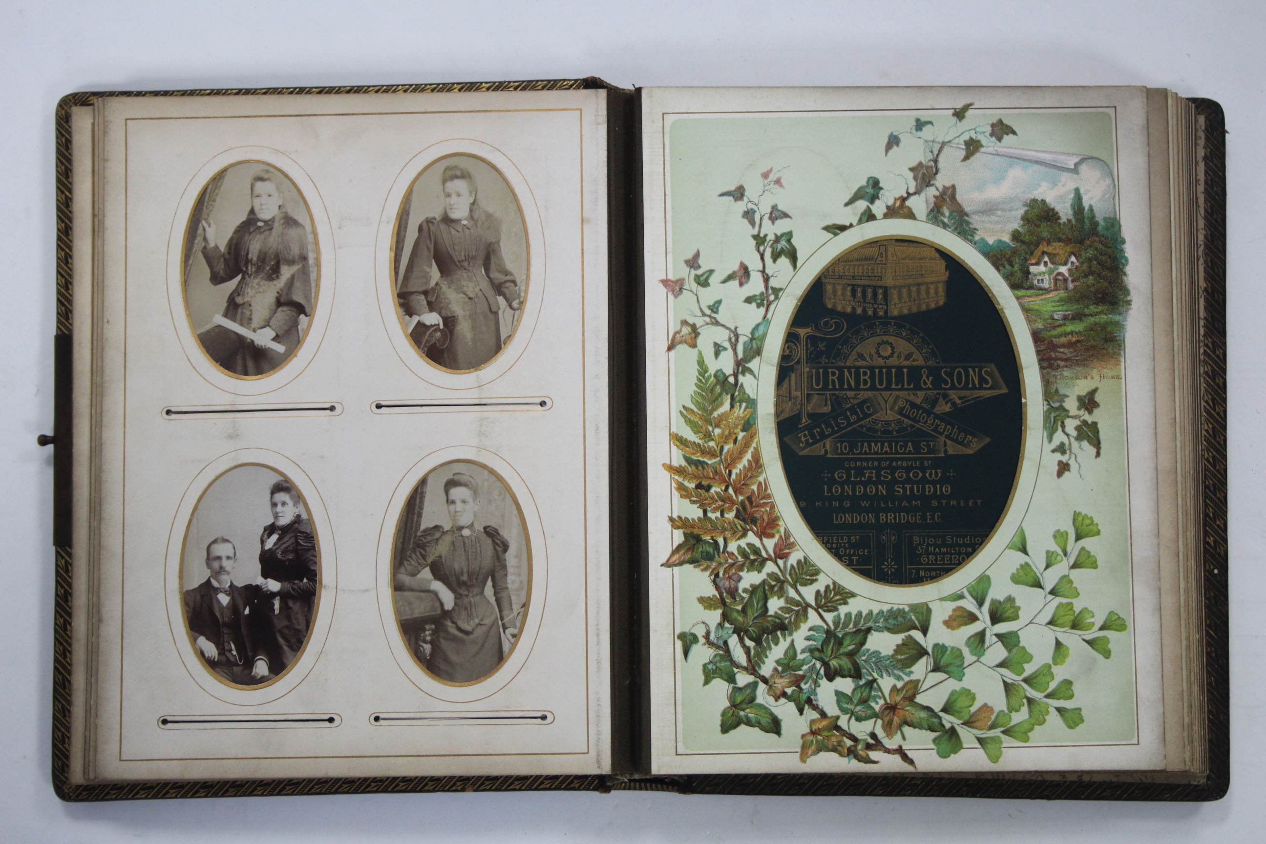 A Victorian leather-bound family photograph album containing forty-six black & white carte-de-visite - Image 6 of 9