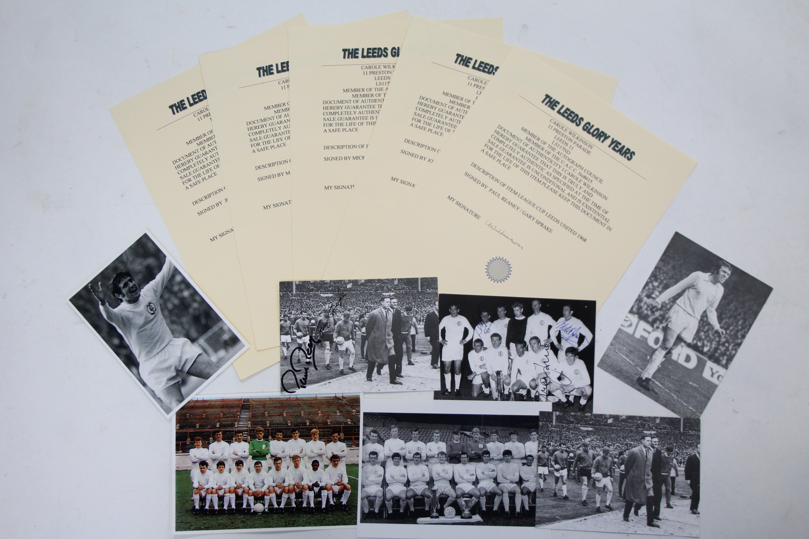 Five 1960’s “LEEDS GLORY YEARS” Autographed Footballer photographic postcards includes the - Image 3 of 3