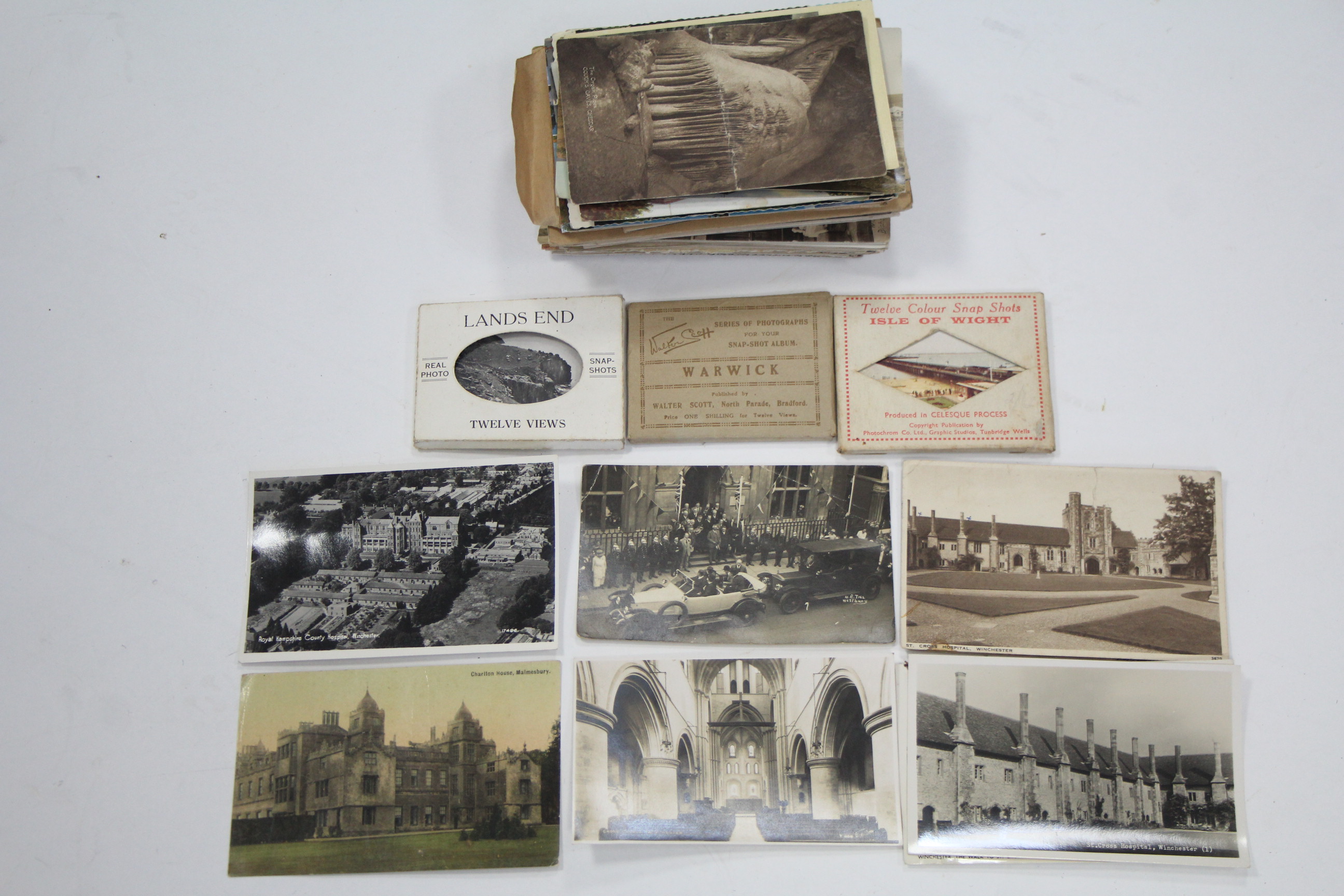 Approximately seventy loose postcards, early-mid 20th century – British views etc.; & three snap-