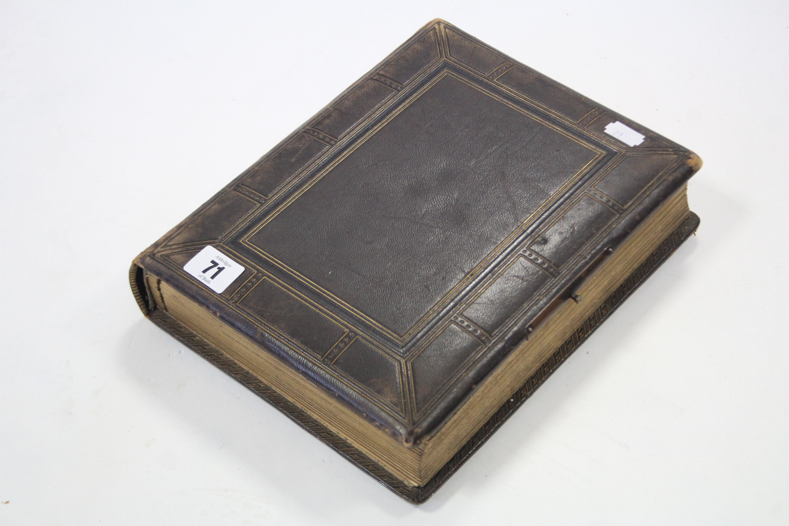 A Victorian leather-bound family photograph album containing forty-six black & white carte-de-visite