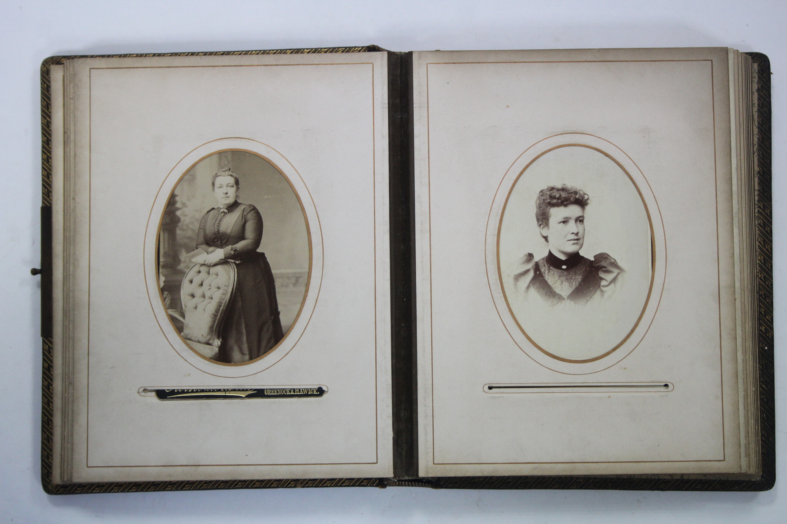 A Victorian leather-bound family photograph album containing forty-six black & white carte-de-visite - Image 7 of 9