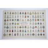 A large coloured print “Official Badges of The British Army, Now In Daily Use”, 23¼” x 34¾”,