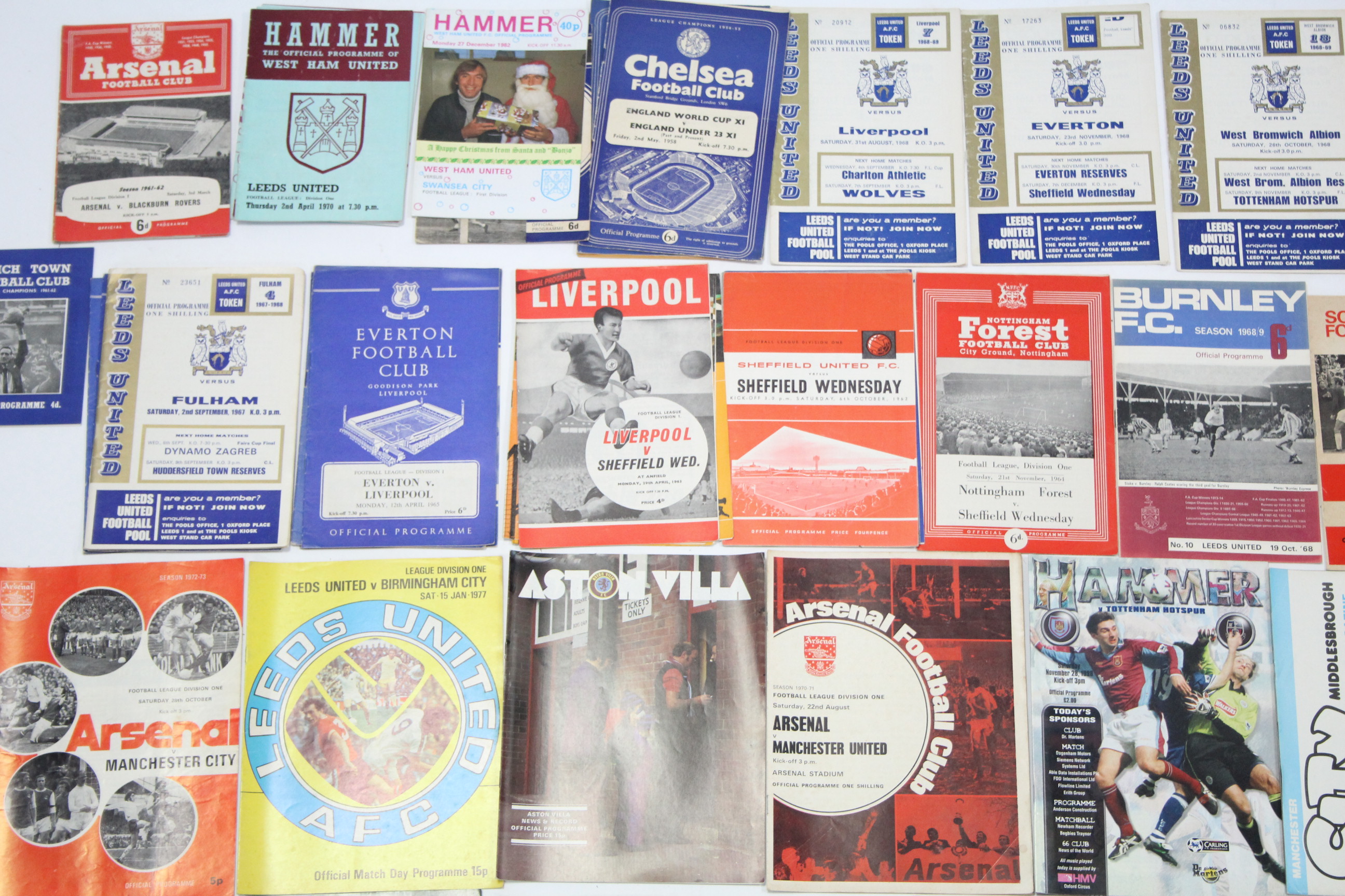 Fifty-six various football league programmes, circa 1950’s onwards.