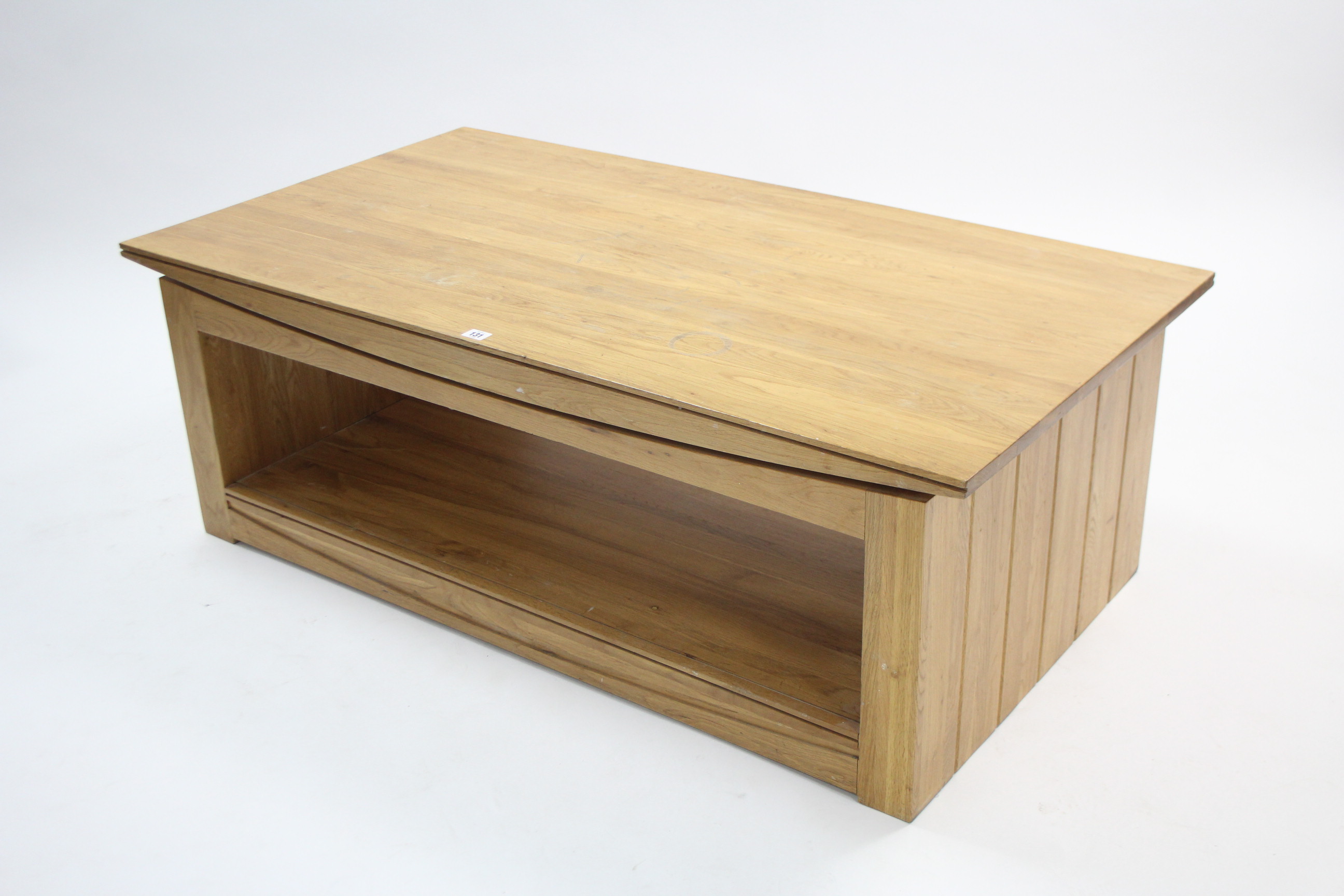 A light oak large rectangular two-tier coffee table, 51” x 27½”. - Image 2 of 3