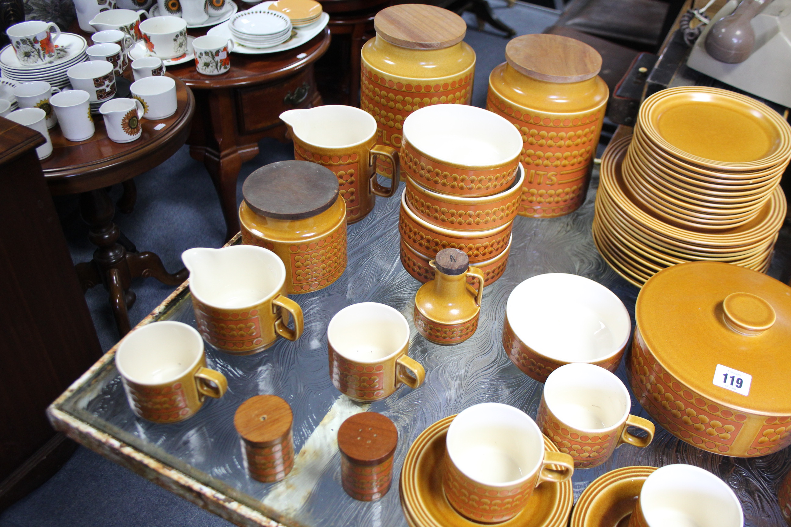 A Hornsea pottery “Saffron” pattern sixty-nine piece extensive dinner & coffee service; & two - Image 3 of 5