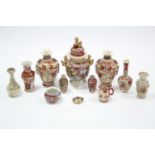 Eleven various Satsuma pottery vases, jugs, & bowls, part w.a.f.