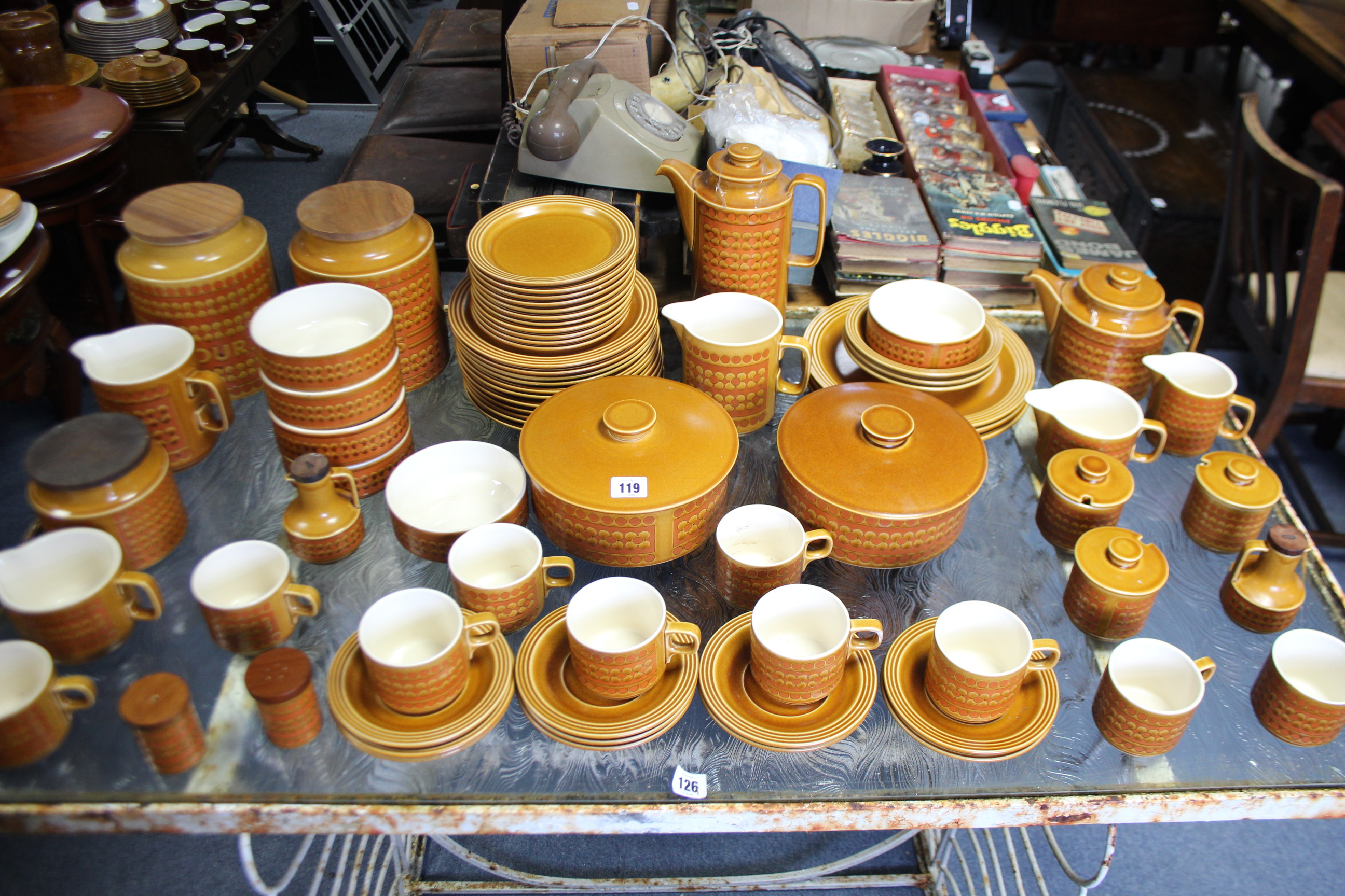 A Hornsea pottery “Saffron” pattern sixty-nine piece extensive dinner & coffee service; & two - Image 2 of 5