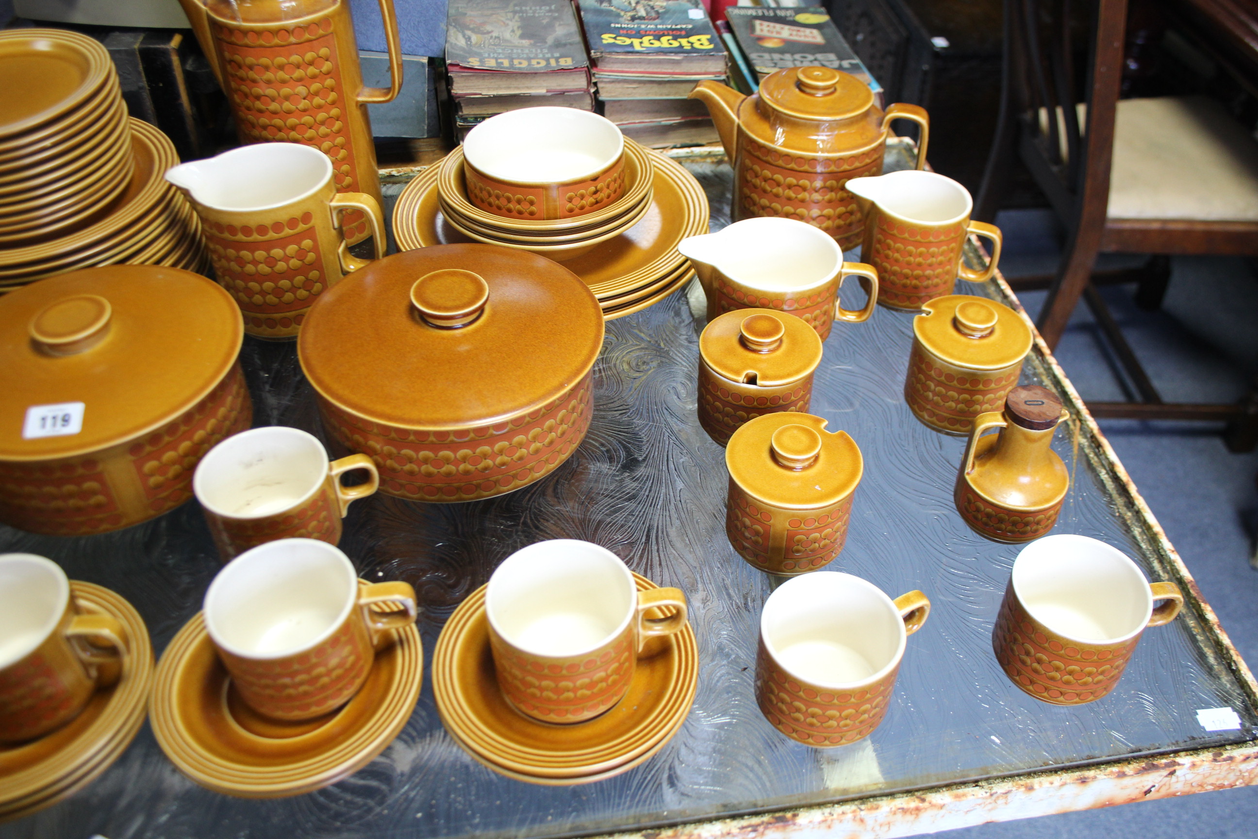 A Hornsea pottery “Saffron” pattern sixty-nine piece extensive dinner & coffee service; & two - Image 4 of 5