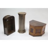 A pine pedestal of octagonal form & with fluted column, 12” wide x 30” high (slight faults); an